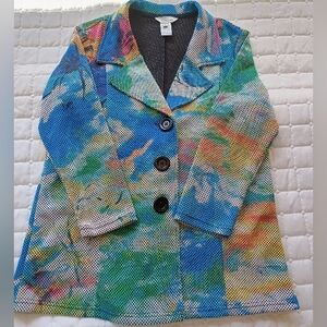 Multiples tye dye blazer collard  button up size medium Jacket